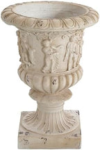 Christopher Knight Home Clara 27'' MGO Outdoor Planter, Mid-Century Modern Garden Urn, Floral Statue Design, Large Garden Pot, Flower Urn with Drainage Hole for Backyard Home, Antique White - Image 4
