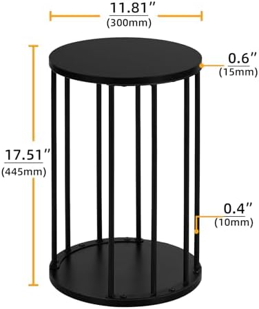 Plant Stand Indoor,small plant stool,Flower Pot Corner stand holder,Mid Century Heavy Duty Metal Tall Home Decor,Modern Round End Table,Small Rustic Display Stand for Living Room,Bedroom(Black,18In) - Image 4