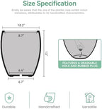 Ocean Teal Veil Small Twill Conical Round Planter 13" Tall - Image 2
