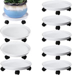 8 Packs Plant Caddy with Wheels 11.8" Plastic Rolling Plant Stands Heavy-duty Plant Dolly with Casters Indoor Outdoor Wheeled Plant Roller Base Large Planter Saucers Plant Mover by Planterhoma