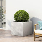 Square Lightweight Concrete Planters, 22 Inch, White - Image 3