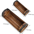 Rustic Half Barrel Flower Pot Set 2Pcs Heat-Treated Outdoor Planters - Image 2