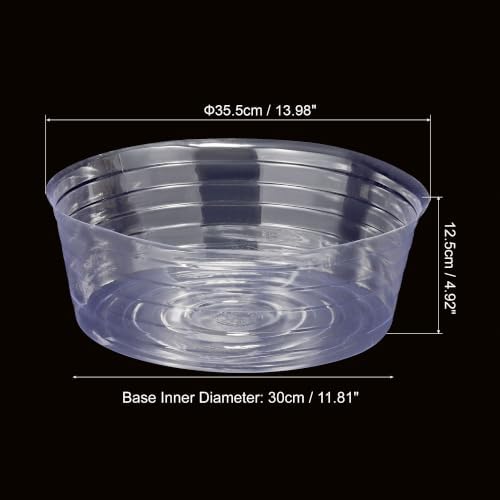 MECCANIXITY Plant Pot Saucer 14 Inch Plastic Round Flower Drip Tray for Indoor Outdoor, Clear Pack of 20 - Image 2