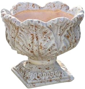 VISIBLE Vintage European Garden Urn Planter, Cement and Fiber Flower Pot, 14.2 x 11.8 Tall, Make Rust Finished, Wrap Foam Safely Delivered from Local Warehouse by VISIBLE