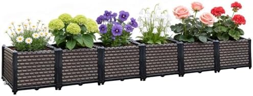 Large Planters for Outdoor Plants 14" Tall Planter Box, 94.4"L x 15.7"W by TooCust