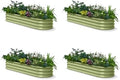 4 Pcs Galvanized Raised Garden Bed 6x2x1 ft, 12" Metal Planter Box by Annoell