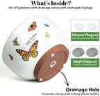 Terracotta Pots, 8+6 Inch Plant Pots, 2 Pcs with Drainage Holes - Image 4