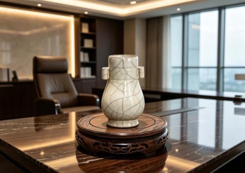 Rosewood Gray Stand Oriental Style, Jichimu Vase Plant Stand, Fish Bowl Stand, Multiple-purpose Gray Color Display Stand (Outside Dia 9”x2” (22x6cm)) - Image 4