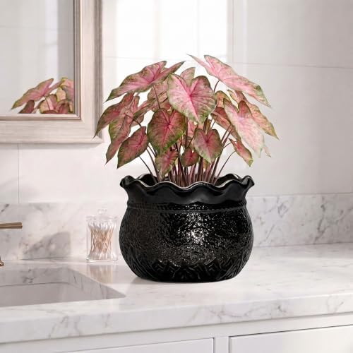 Ceramic Planter Pots, 8 Inch Plant Pot for Indoor Plants, Black - Image 5