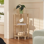 YUFAM 3-Tier Corner Shelf, Natural - Image 2