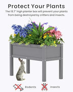 Small HDPE Raised Garden Bed, Elevated Planter Box with Legs, Outdoor All-Weather Planter Raised Beds for Seeds, Herbs, Flowers, Vegetables (Grey) - Image 6