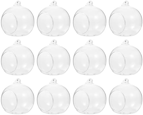 12Pcs Transparent Hanging Glass Globe Terrarium for Air Plants Creative Micro Landscape Decor for Home Office Decoration and Plant Display by FONDOTIN