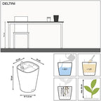 Lechuza 14903 Deltini Self-Watering Planter for Indoor and Outdoor Use, 6" x 6" x 7", Charcoal - Image 3