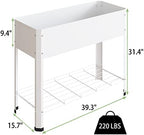 PROXRACER Raised Garden Bed with Detachable Legs Elevated Metal Planter Box for Growing Fresh Herbs Vegetables Flowers Succulents&Other Plants for Outdoor Backyard Patio Deck Balcony White L - Image 2