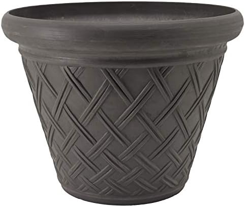 PSW Pot Collection Basket Weave Planter Pot for Indoor and Outdoor Plants and Gardens, 18-inch, Dark Charcoal - Image 4