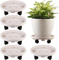 5 Packs Large Plant Caddy with Wheels 13" Rolling Wheeled Plant Stands Heavy-Duty Plastic Flower Pot Roller Base Movers Indoor Outdoor Planter Dolly with Casters Trolley, White by KvyusFlourish
