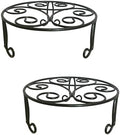 2 Pack Iron Plant Stand Low Profile,13 Inch Diameter Wide Round Metal Flower Stand for Indoor Outdoor Large Plants, Short Heavy Duty Display Holder for Wide Pots, Patio Garden Home Decor,Rustproof Matte Black(2 Pack 13 Diameter 5 inches Tall Black) by iLTreFlo