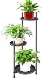 3 Tier Plant Stand Indoor Tall, Black Metal Corner Plant Stands for Indoor Multiple Plants, Flower Pot Stands Outdoor Holders Plant Shelf Display Rack for Garden Balcony Patio Living Room by KHayRovies