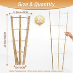 10 Pack 4ft Bamboo Trellis for Climbing Plants, Fan-Shaped Garden Support - Image 2