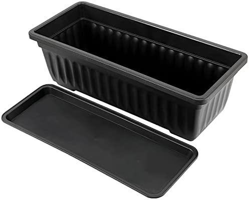 JOIKIT 17 Inches Black Plastic Planter Box, 6 Packs, Good Drainage, Indoor Outdoor Usage, for Garden, Windowsill, Patio, Balcony - Image 5