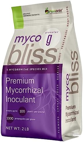 Myco Bliss Granular (2lbs) - Mycorrhizal Fungi for Plants - 5 Strain Mycorrhizal Inoculant with 1000 Propagules Per Gram - Highly Concentrated Mycorrhizae for Plants, Potting Soil, & Garden Soil by Plantonix