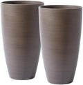 Heavy-Duty Plastic Plant Pots For Outdoor, Wooden Grain Finish Large Indoor Planter For Succulent,Roses,African,Violets,Pothos,Snake Plants,Flowers and Cactus Garden Decorations Planters Gift Choose by SESUN-E