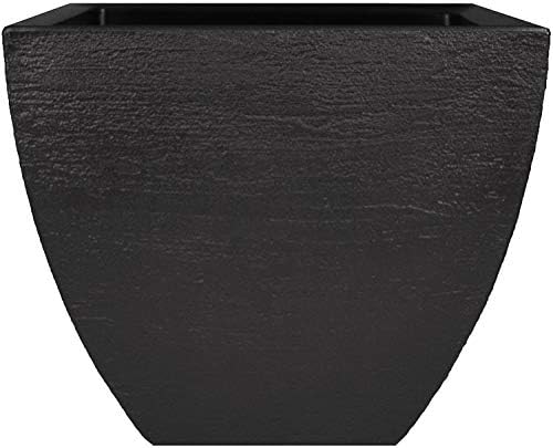 Tusco Products MSQ20BK Modern Square Garden Planter, 20-Inch, Black by TuscoProducts