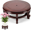 10 Inch Wooden Plant Stand Indoor Chinese Vase Fishbowl Display Stands Round Asian Style Wood Tall Planter Display for Home Indoor Plants Outdoor Decoration by Unknown