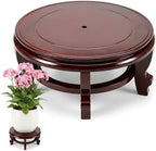 10 Inch Wooden Plant Stand Indoor Chinese Vase Fishbowl Display Stands Round Asian Style Wood Tall Planter Display for Home Indoor Plants Outdoor Decoration by Unknown