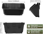 Vertical Garden Planter,13 inch Wall Mounted Planter for Patio Indoor Outdoor Decor, Garden Self Watering Pot Balcony Plant Vegetable Fruit Herb Hanging Pocket Holder Flowerpot (18, Black) - Image 3