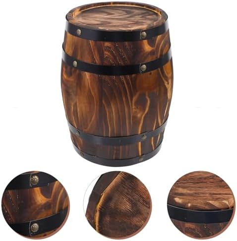 LIOOBO Wood Wine Barrel Decor: Whiskey Bucket Decoration, Vintage Flower Planter Container, Barrels for Decor Party - Image 5