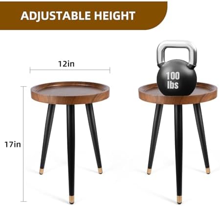 KGPLOME Plant Stands Indoor,Walnut End Table with Raised Design(2,12X17'') - Image 5