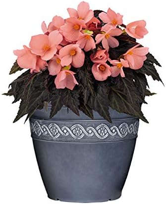 Classic Home and Garden Corinthian Resin Flower Pot Planter, Storm Blue, 8" (Pack of 4) - Image 2