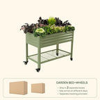 Vego garden Rolling Elevated Raised Garden Bed, 2' x 4' Outdoor Planters Boxes with Legs & Storage Rack for Patio, 700 Lbs Weight Capacity, Raised Beds for Gardening, Olive Green - Image 3