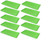 SUNPACK 10" x 20" Heavy Duty Shallow Plastic Seed Starting Tray, Green, 1" (Pack of 10) - No Drainage Holes, Perfect for Greenhouses or Indoor Gardening by SUNPACK