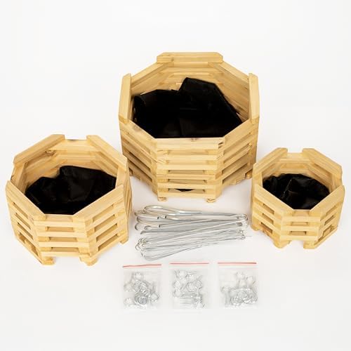 6", 8" & 10" Wooden Orchid Baskets with Hangers for Ferns & Vandas, 3 Pack - Image 7