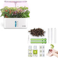 URUQ 8 Pods Hydroponics Growing System Indoor Garden White & 188Pcs Hydroponic Pods Supplies by URUQ