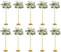 10pcs Tall Gold Metal Wedding Flower Stand, 39" Vases Centerpieces by WeddingPartyDecoration