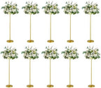 10pcs Tall Gold Metal Wedding Flower Stand, 39" Vases Centerpieces by WeddingPartyDecoration