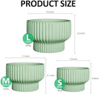 OXART Ceramic Pots for Plants, 9.4+8+6 Inch Plant Pots Indoor, Durable Planters for Indoor Plants with Drainage Hole, Round Flower pots for Home Garden Patio Office, Green - Image 3
