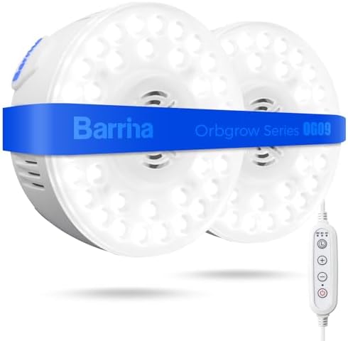 Barrina OG09 Puck Grow Light, 18W(2 x 9W), 5000K, Timer, 2 Packs, White by Barrina
