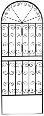 SCENDOR 59" H x 22" W Arched Metal Garden Trellis with Scrollwork, Rustproof Iron Plant Support for Climbing Roses, Clematis & Vines, Decorative Garden Screen for Lawn & Backyard 1 Pack by Unknown