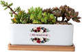 Personalized Birth Month Flower Plant Pot with Kids Names,Custom Grandma's Garden Ceramic Succulent Planter with Bamboo Tray Indoor Outdoor Home Decor Plants, for Mom Grandma,B5 by Uitwaieen