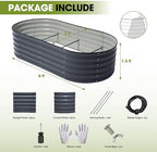 6x3x1.5ft Galvanized Raised Garden Bed Outdoor, 18'' Oval Large Metal Planter Garden Boxes for Gardening, Planting Deep Root Vegetables, Herbs, Fruits, Flower, Rustproof, Rubber Strip, Gray - Image 2
