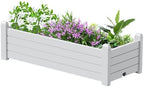 Vixzen Raised Garden Bed Outdoor,Resin Weatherproof Planter Box with Drain Hole and Water Level Detector,for Planting Plants Vegetables (Ashen, 43.31"×17.72"×12.6") by Vixzen