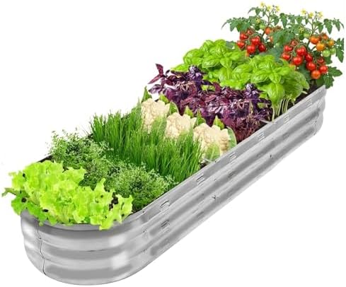 GADI 67-Inch Galvanized Raised Garden Bed, Metal Planter Box for Vegetables and Flowers, Large Outdoor Gardening Kit, Easy DIY Assembly, Weather-Resistant & Rust-Proof by GADI