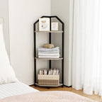 Fun Memories 3 Tier Corner Shelf, 40” Corner Shelf Stand, Corner Bookshelf Plant Stand, Storage Shelf for Bathroom, Living Room, Kitchen,Grey Home Office, Grey - Image 6
