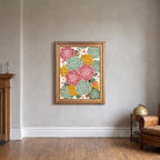 Framed Canvas Wall Art Bohemian Gouache Succulents Dusty Rose and Sage Green Canvas Print Poster Gold Frame Wall Decor for Living Room Desert Flora Art, Boho Botanical Decor - Inch 12x16 - Image 7