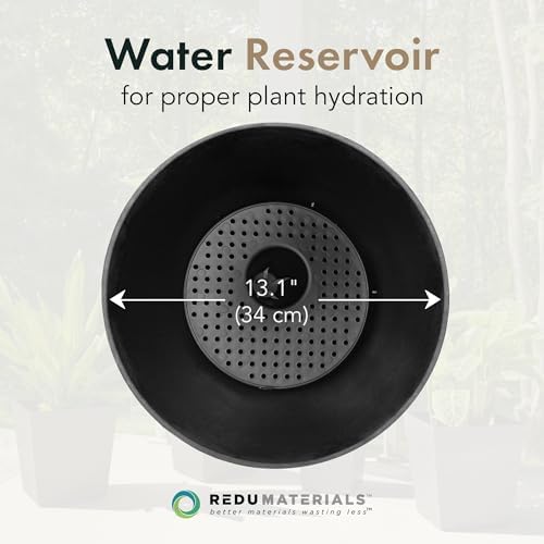 Tierra Verde Cadence Self-Watering Urn Planter, Black, 14" x 23" - Image 5
