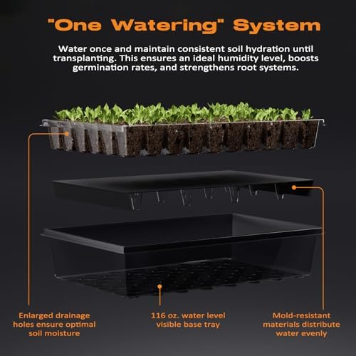 Patigrow 60-Cell Self-Watering Seed Starter Tray with Grow Light, Seed Starter Kit with 4.07” Humidity Dome, Indoor Seedling Starter Tray, Seed Starting Trays for Plant Germination, Seeds Growing - Image 3